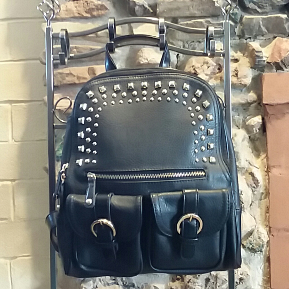 Black Studded Backpack